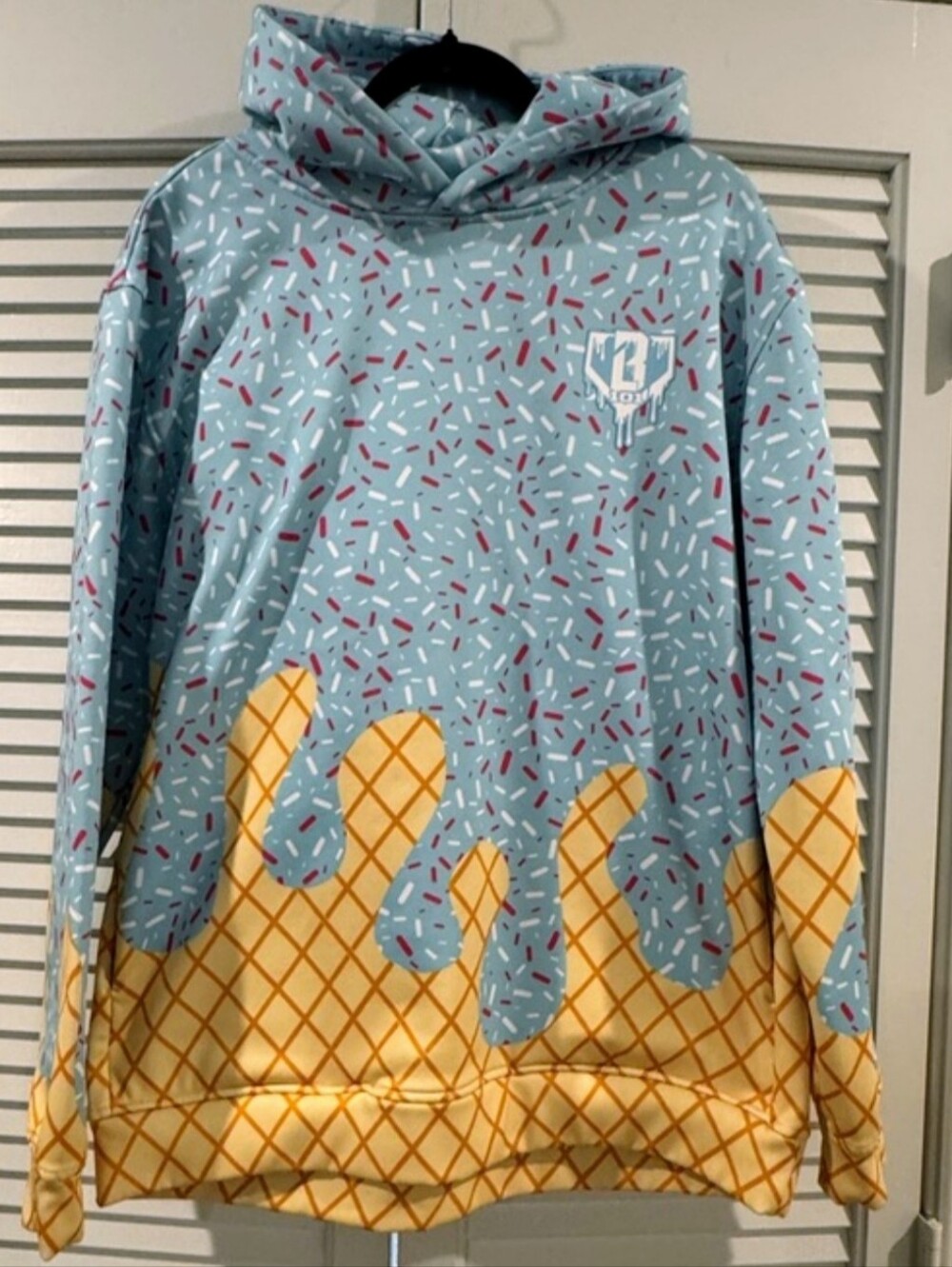 Baseball Lifestyle 101 Sprinkle Hoodie with Waffle Cone Drip Adult Large